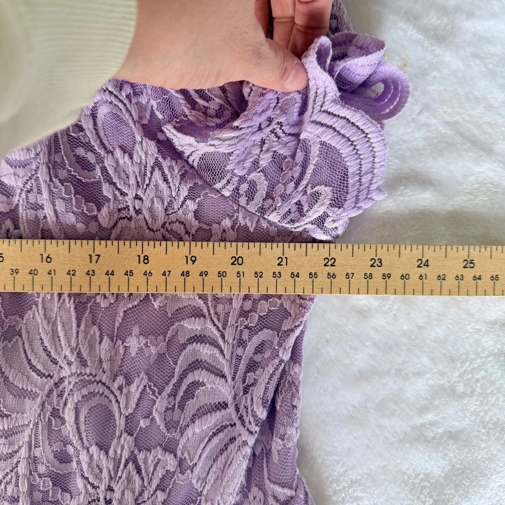 Torrid Lilac Purple Floral Lace Midi Fit and Flare Dress Pockets 3X 22-24 NEW - Picture 7 of 8